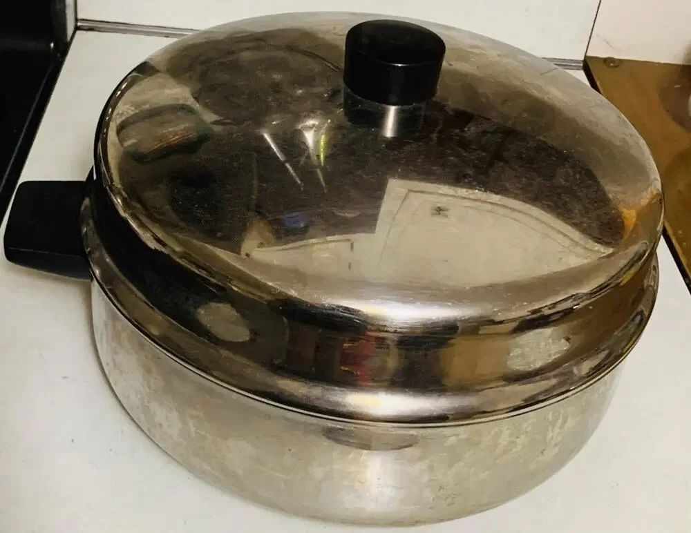 Vintage Farberware 12 Inch Skillet Pan Aluminum Clad Stainless Steel No Handle